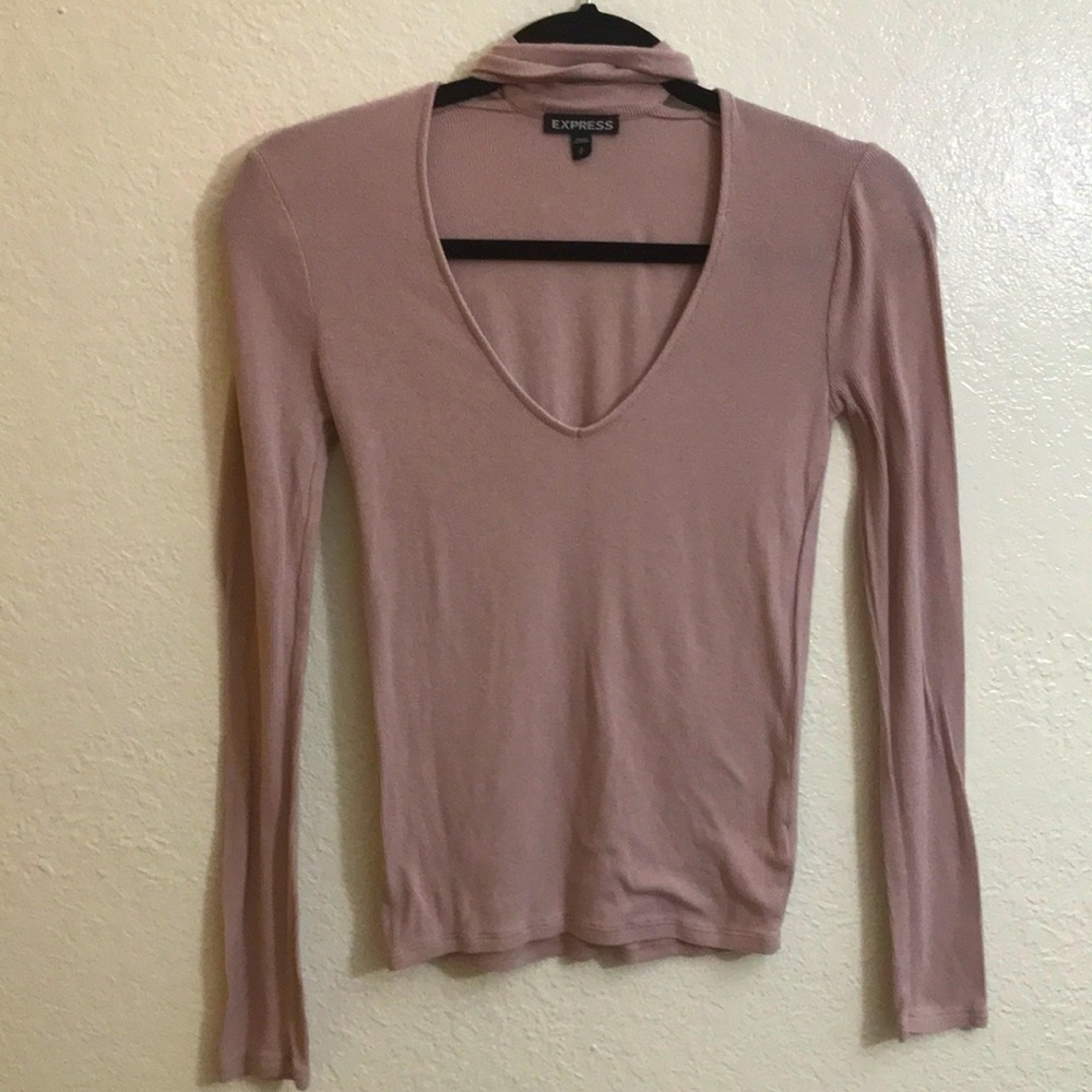 Express Long Sleeve Dusty Rose Fashion Shirt XS/S